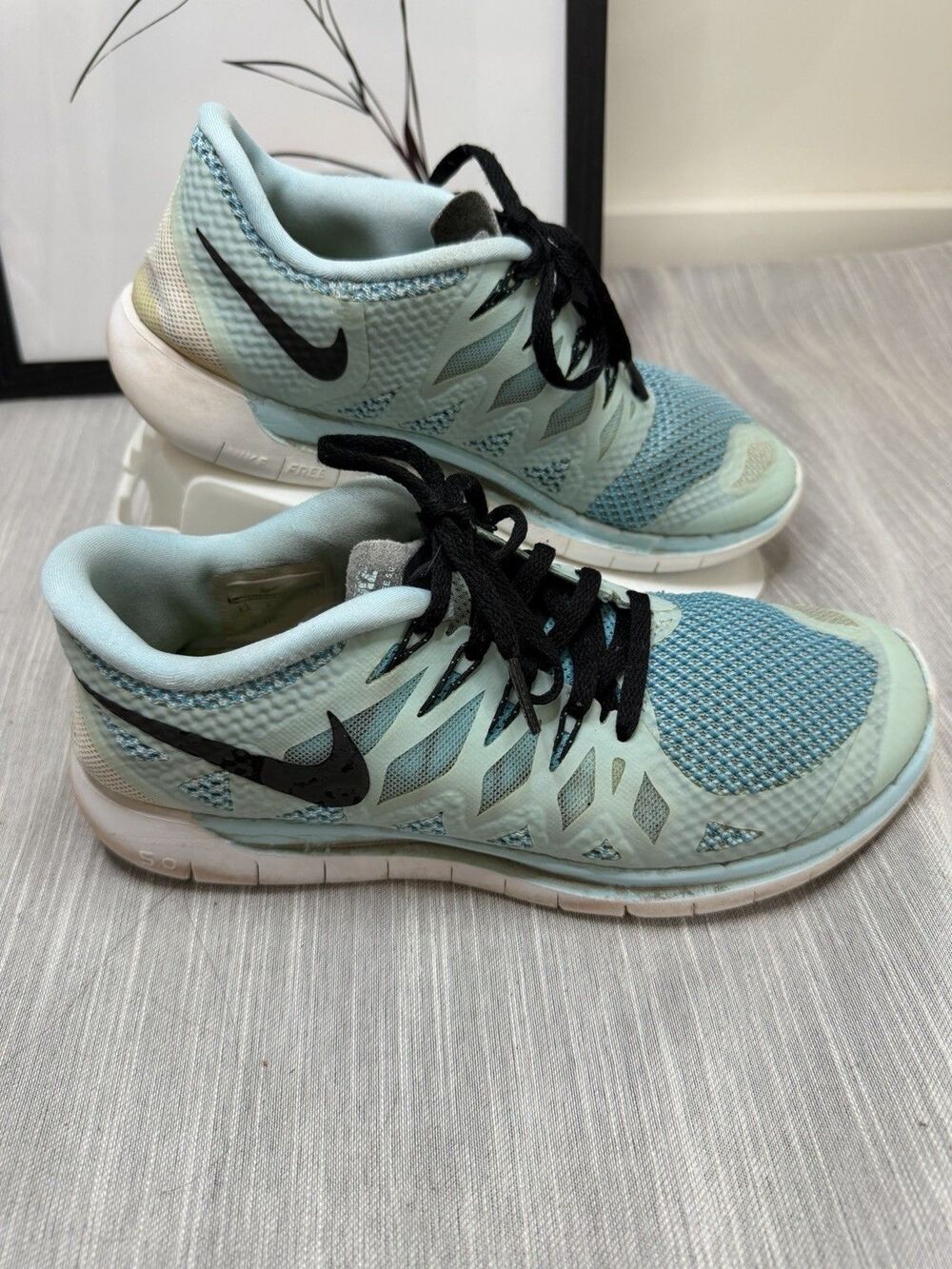 Nike Free 5.0 Womens Size 8.5 Aqua Blue Athletic Running Shoes Sneakers